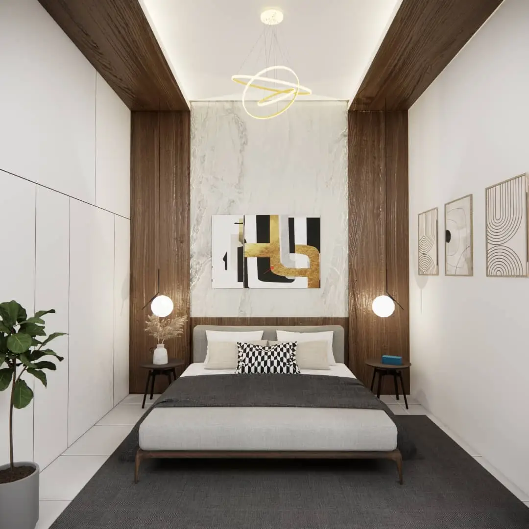 Tampilan rumah dengan desain elegan dan garis bersih